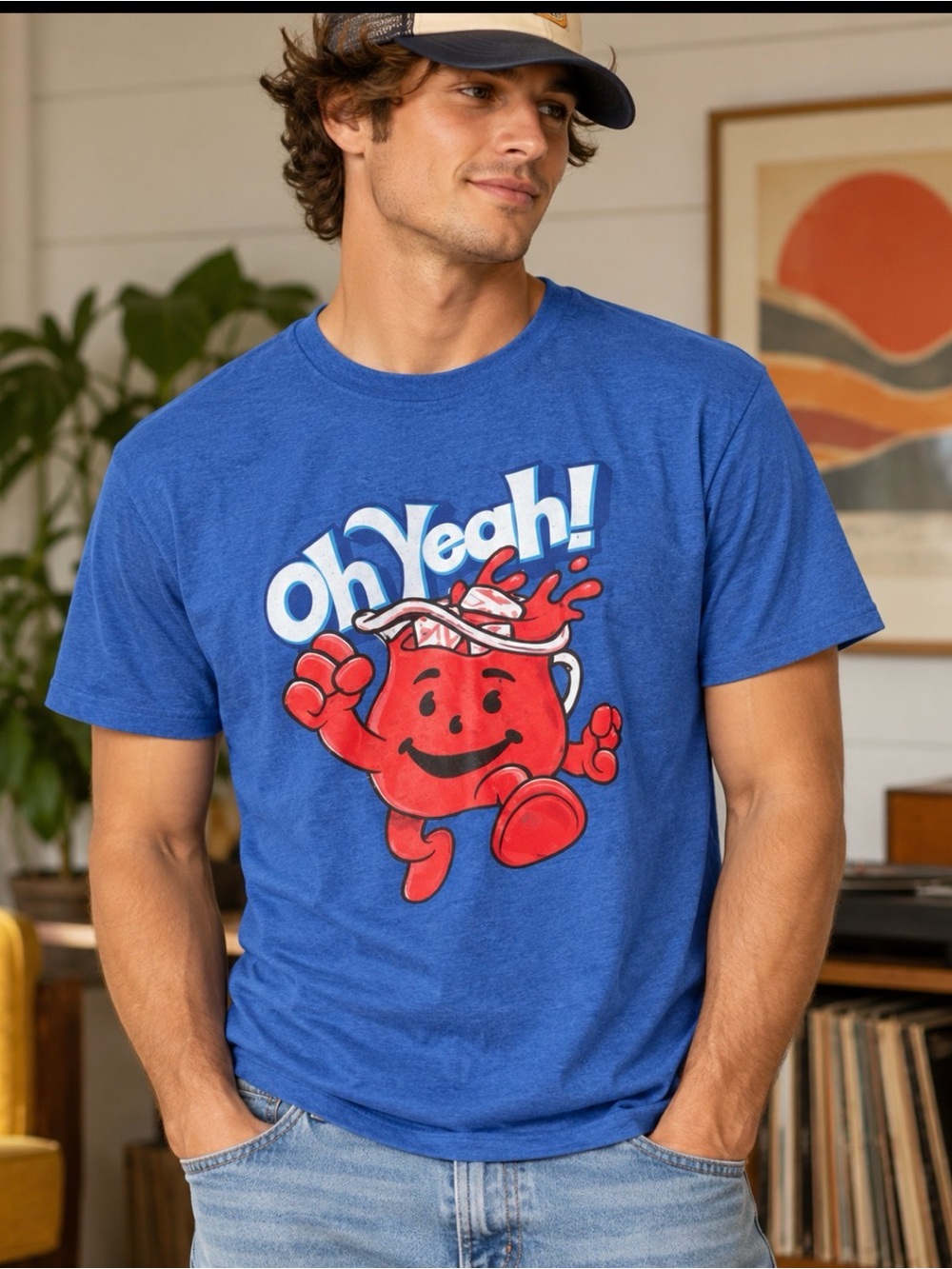 Kool-Aid Oh Yeah! Graphic T-Shirt Blue Size M